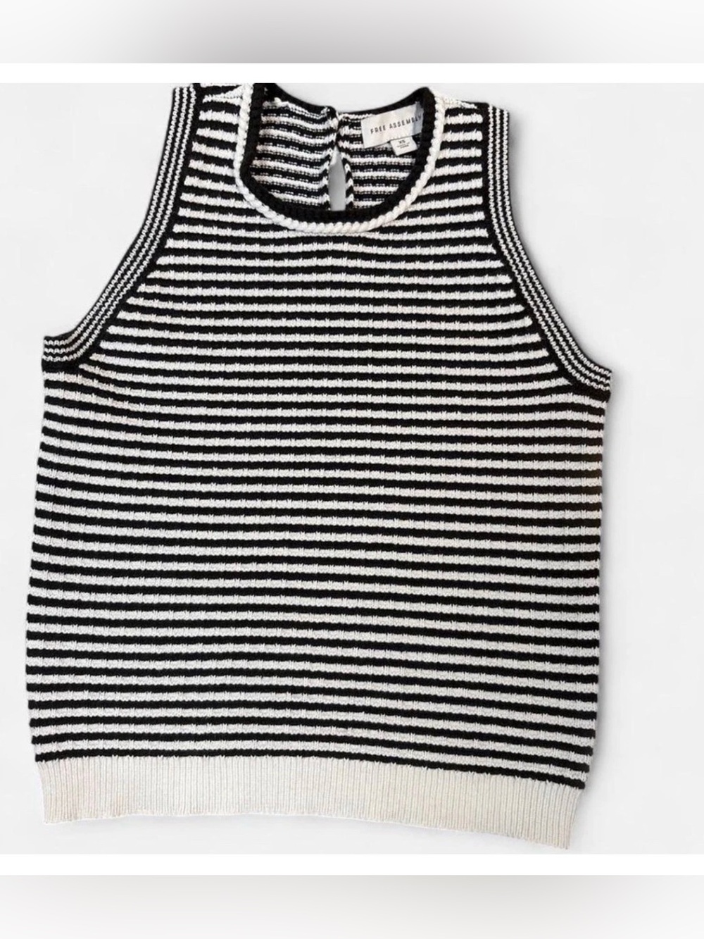 Striped Black and White Knit Tank Top